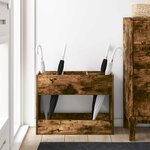 vidaXL Porte-parapluie Chêne fumé 65 x 24 x 50 cm Bois d'ingénierie