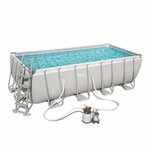 Kit piscine tubulaire bestway power steel - rectangulaire - l 4 88 x l 2 44 x h 1 22 m - avec filtre a sable