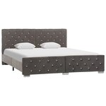vidaXL Cadre de lit Gris Velours 160x200 cm