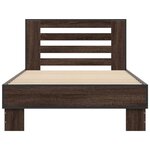 vidaXL Cadre de lit chêne marron 90x190 cm bois d'ingénierie et métal
