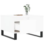 vidaXL Table basse blanc 55x55x36 5 cm bois d'ingénierie