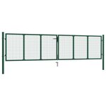 vidaXL Portail en treillis de jardin Acier 400 x 75 cm Vert