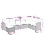 vidaXL Salon de jardin avec coussins 8 Pièces beige résine tressée