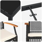 vidaXL Ensemble de salle à manger pour jardin 5 Pièces Noir polyrotin