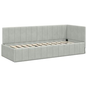 vidaXL Cadre de lit d'angle Gris clair 80 x 200 cm Velours