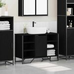 vidaXL Meuble de Lavabo de Salle de Bain Chêne noir 91 x 35 x 60 cm