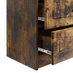vidaXL Cabinet de chevet avec tiroir Chêne fumé 62 x 34 5 x 44 5 cm