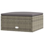 vidaXL Salon de jardin 7 Pièces avec coussins Gris Résine tressée