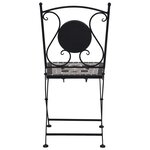 vidaXL Mobilier de bistro 3 Pièces mosaïque Carreaux céramiques Gris