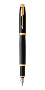 PARKER IM Stylo plume  Noir  plume fine  encre bleue  Coffret cadeau