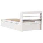 vidaXL Cadre de lit et tête de lit blanc 100x200 cm bois de pin massif
