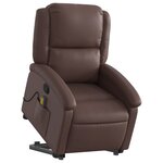 vidaXL Fauteuil inclinable de massage Marron Similicuir