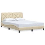 vidaXL Cadre de lit sans matelas crème 140x200 cm tissu