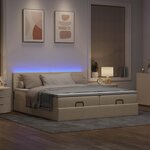 VidaXL Cadre de lit ottoman avec matelas crème 160x200 cm tissu