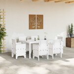 vidaXL Ensemble de salle à manger pour jardin 7 Pièces Blanc Rattan Polt