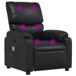 vidaXL Fauteuil de massage inclinable Noir Similicuir