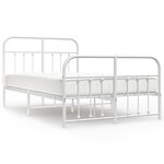vidaXL Cadre de lit métal sans matelas et pied de lit blanc 120x200 cm