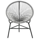 vidaXL Chaise de jardin sous forme de lune Résine tressée Gris