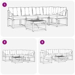 vidaXL Ensemble de canapés d'extérieur 6 Pièces Blanc et gris clair