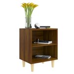 vidaXL Table de chevet avec pieds en bois Chêne marron 40x30x50 cm