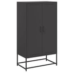 vidaXL Buffet haut noir 68 5x38 5x123 5 cm acier