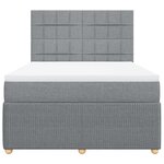 vidaXL Sommier à lattes de lit avec matelas Gris clair 140x200cm Tissu