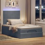 vidaXL Cadre de lit ottoman avec matelas gris foncé 120x190 cm velours