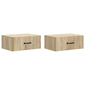 vidaXL Cabinet de chevet mural 2 Pièces Chêne Sonoma 49 x 34 5 x 20 cm