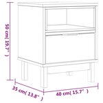 vidaXL Table de chevet FLAM 40x35x50 cm bois de pin massif