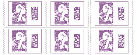 Carnet 6 timbres Marianne de l'avenir - Lettre internationale - Violet