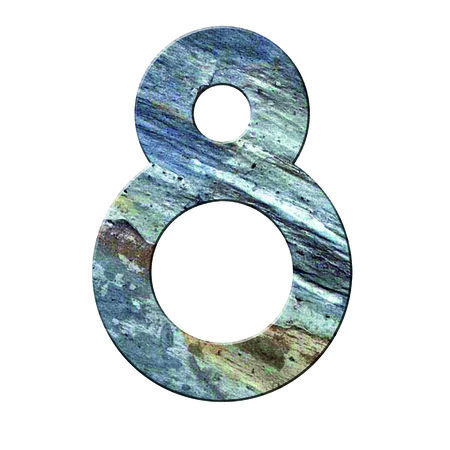 Numéro 8 - Numéro adhésif pour boîtes aux lettres- Pierre véritable 50 mm  Mauna Loa