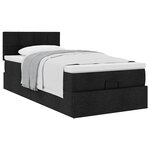 vidaXL Lit ottoman avec matelas noir 100x200 cm tissu