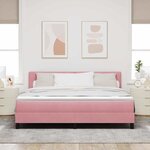 vidaXL Lit à ressorts avec matelas Rose 180 x 200 cm tissu