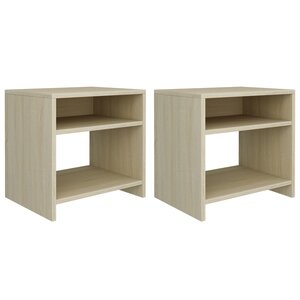 vidaXL Tables de chevet 2Pièces Chêne sonoma 40x30x40cm Bois d'ingénierie