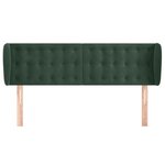 vidaXL Tête de lit avec oreilles Vert foncé 147x23x78/88 cm Velours