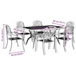 vidaXL Ensemble à manger de jardin 7 Pièces bronze aluminium coulé