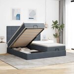VidaXL Cadre de lit ottoman avec matelas gris foncé 180x200cm velours