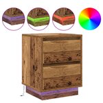 vidaXL Cabinet de chevet avec lumières LED Bois ancien 39x34 5x50 cm