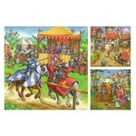 Puzzle 3x49 Pièces Chevaliers du Moyen age