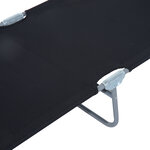 Transat bain de soleil pliable grand confort dossier et pare-soleil réglable multi-positions noir