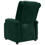 vidaXL Fauteuil électrique de massage Vert foncé velours