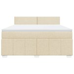 vidaXL Sommier à lattes de lit avec matelas Crème 180x200 cm Tissu