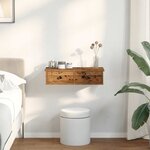 vidaXL Étagère murale avec tiroirs vieux bois bois d'ingénierie