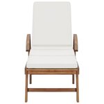 vidaXL Chaises longues avec coussins 2 Pièces Bois de teck solide Crème