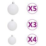 vidaXL Demi-arbre de Noël artificiel pré-éclairé et boules blanc 120cm