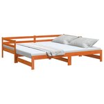 vidaXL Lit de jour avec lit gigogne cire marron 90x190 cm pin massif