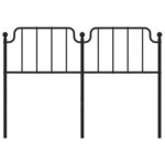vidaXL Tête de lit métal noir 150 cm