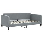 vidaXL Lit de jour avec gigogne et tiroirs gris clair 100x200 cm tissu