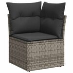 vidaXL Salon de jardin 8 Pièces avec coussins gris résine tressée