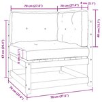 vidaXL Salon de jardin 2 Pièces avec coussins Blanc Bois de pin massif